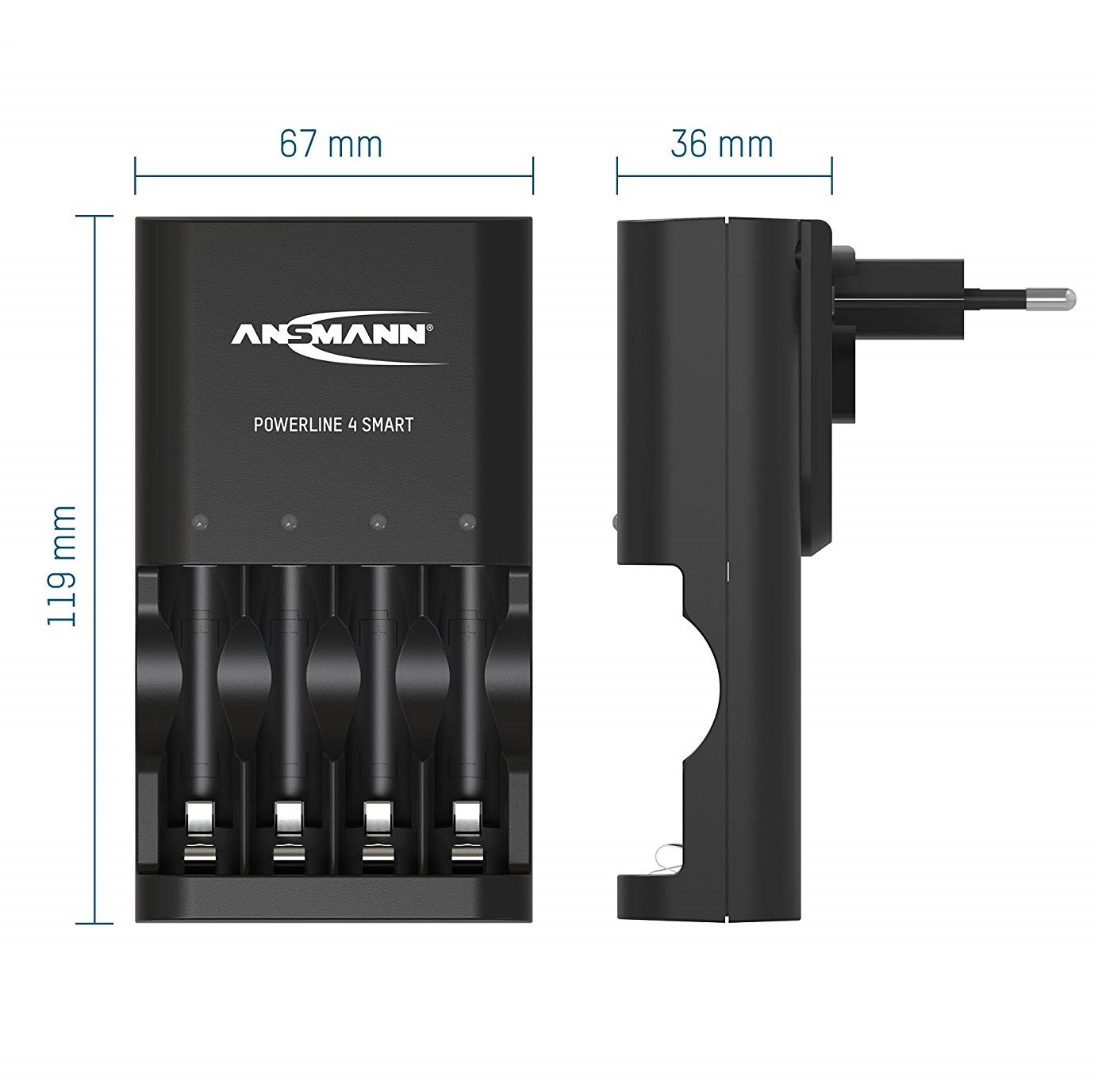 ANSMANN Bá»™ sáº¡c Pin POWERLINE 4 Smart - 1001-0049